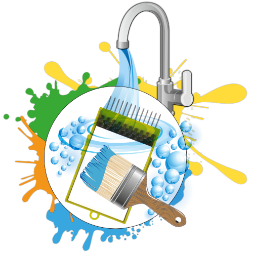 Cleaning a paintbrush